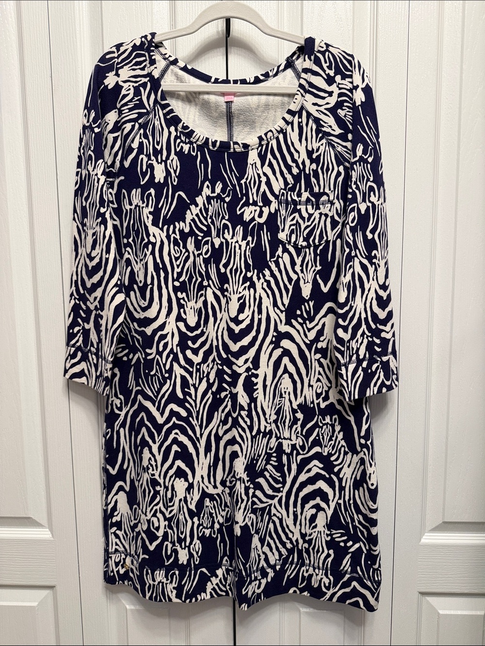 Lilly Pulitzer Preston Dress, style 81361, Bright Navy White Entourage NWT